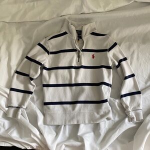 Polo Ralph Lauren White and Navy Striped Pullover